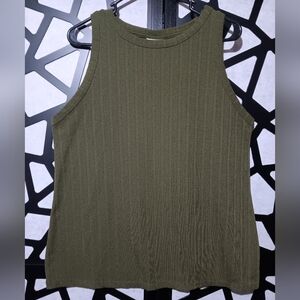 Ava & Viv - Ribbed Tank Top - Green - X (1X)
